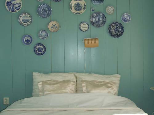 twee persoons bed in Blauwe Kamer